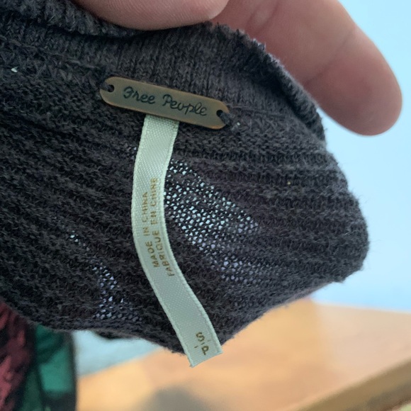 Free people oversized ruffled knit gray top (A3) - Picture 3 of 3